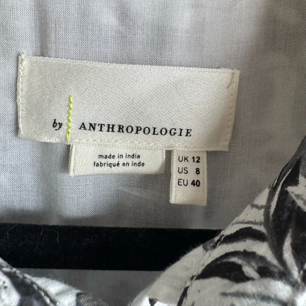 Anthropologie Lavinia Embroidered Shirtdress Mini Tunic Cotton Floral side 12 - Picture 3 of 6